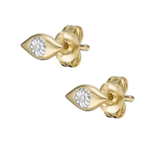 Load image into Gallery viewer, Evil Eye 14K Gold Plated Clear Laboratory Grown Diamond Stud Earrings
