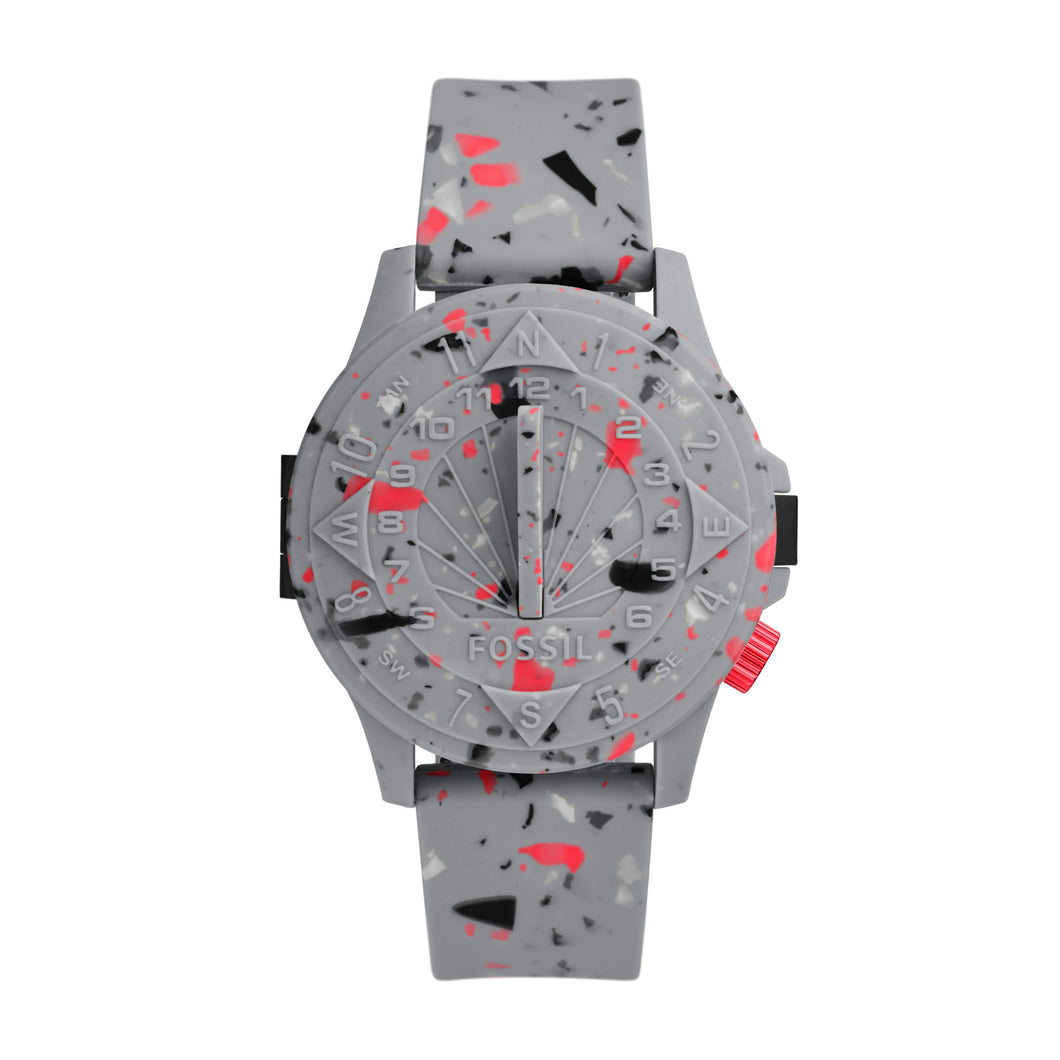 STAPLE x Fossil Limited Edition Nate Sundial Pigeon Grey Silicone Watch