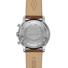 Load image into Gallery viewer, Madrid x Fossil Limited Edition Neutra Chronograph Medium Brown Eco Leather Watch with Bottle Opener and Fingerboard Set

