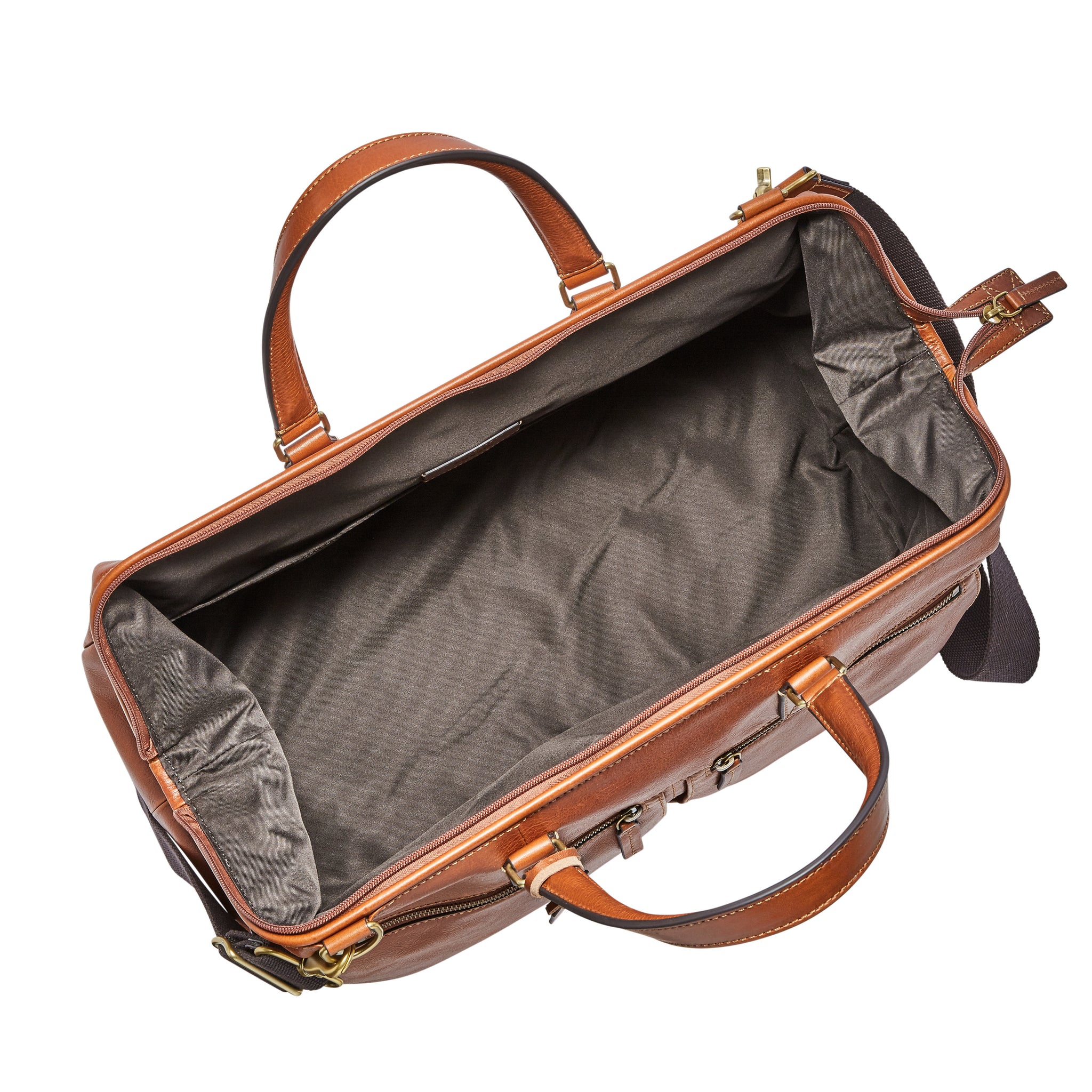 Fossil leather duffle bag best sale