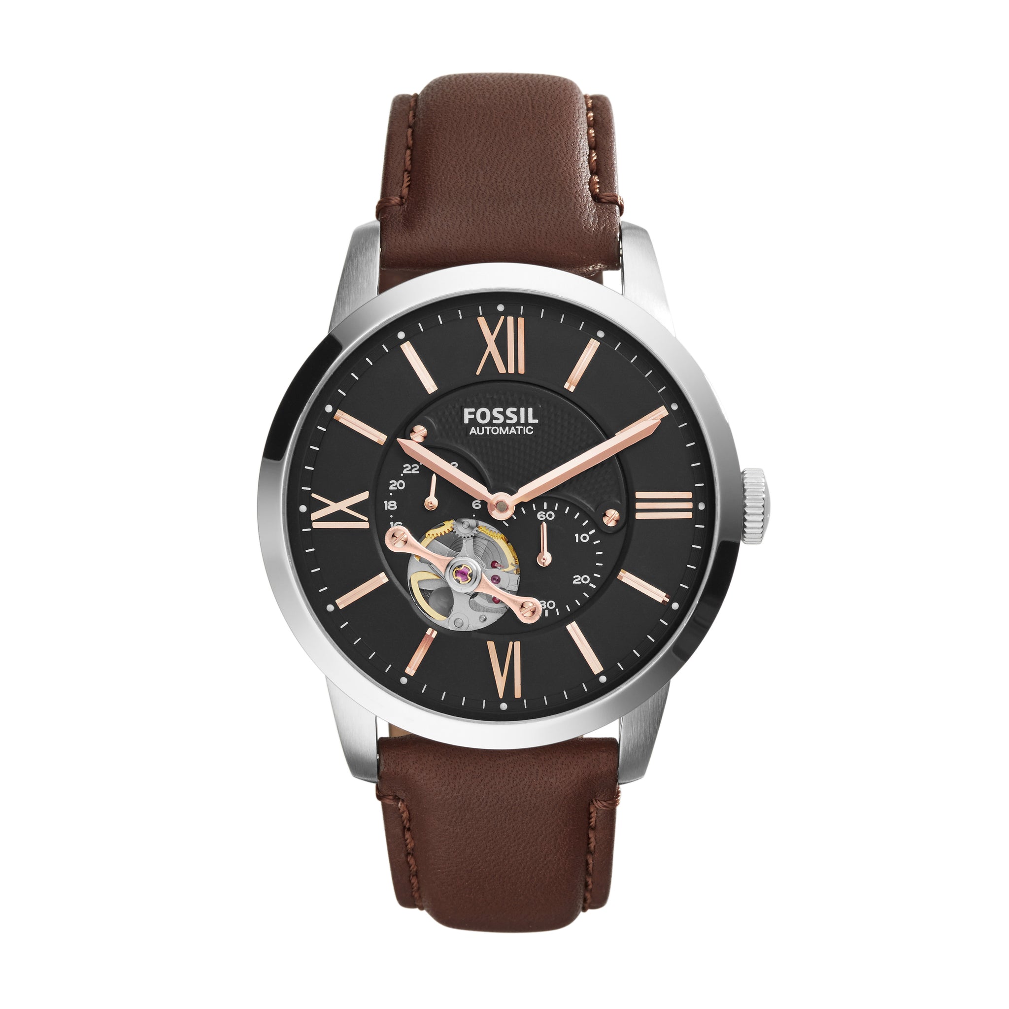 Fossil Malaysia Fossil Townsman Automatic Leather Watch Brown