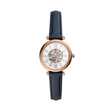 Load image into Gallery viewer, Carlie Automatic Navy Eco Leather Watch
