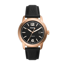 Load image into Gallery viewer, Fossil Heritage Automatic Black Eco Leather Watch
