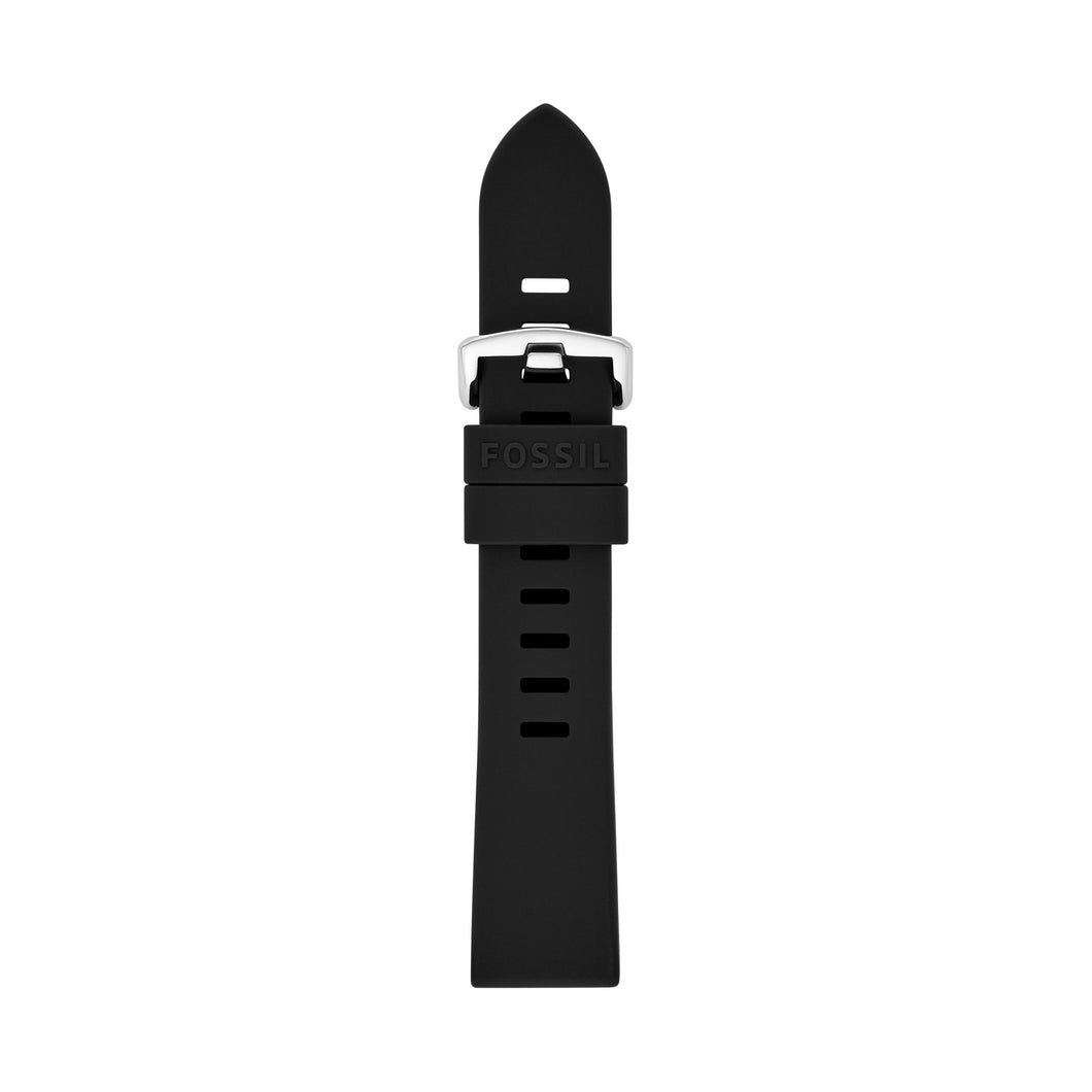 20mm Black Silicone Strap