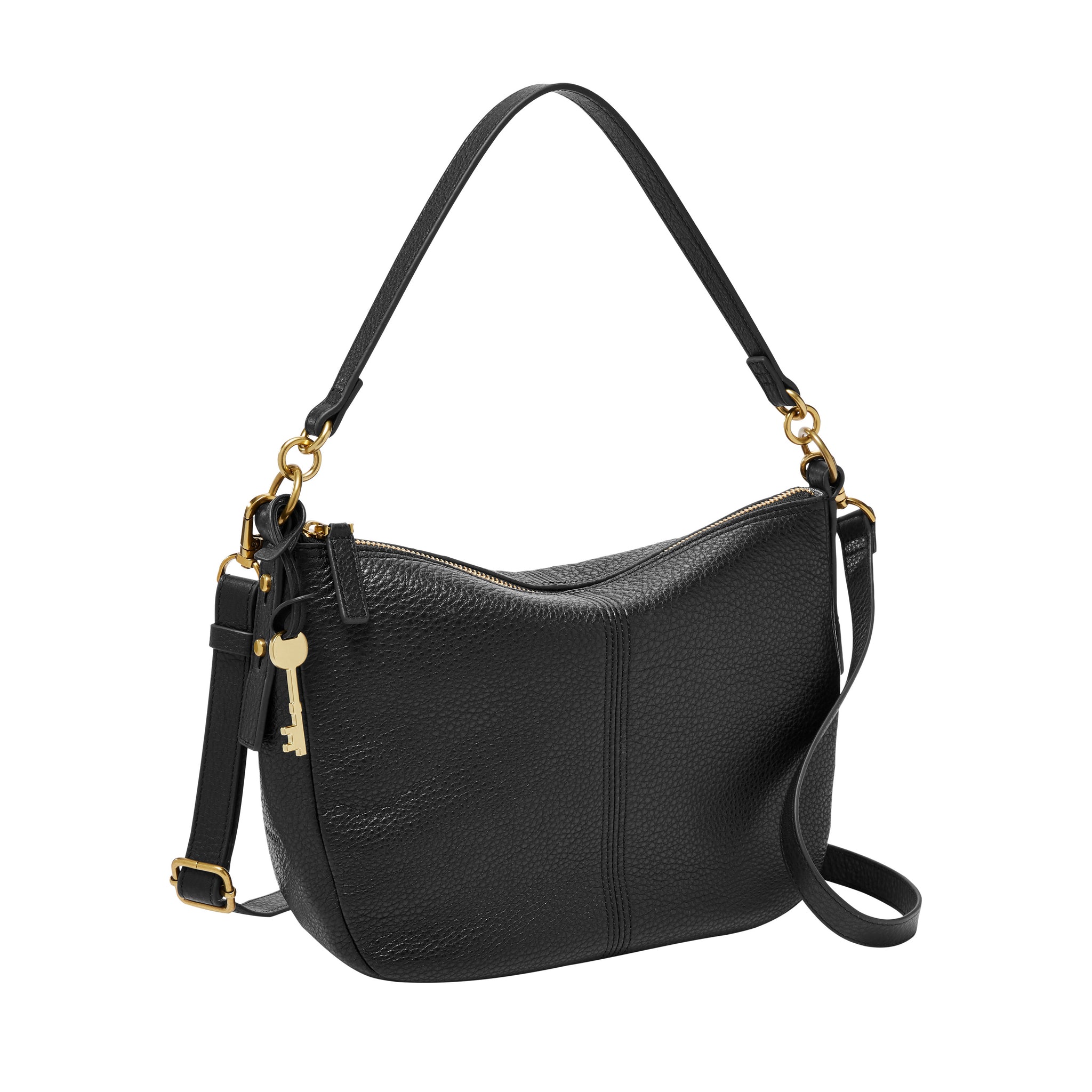 Black Fossil Leather online Crossbody Bag