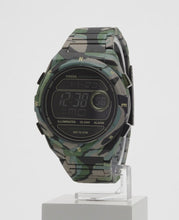 Load and play video in Gallery viewer, Everett Digital Camo Stainless Steel Watch

